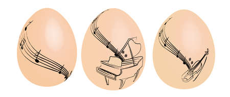 Easter egg musicのイラスト素材