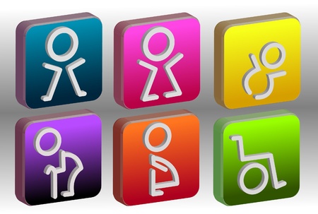 Colorful toilet sign 3d vectorのイラスト素材