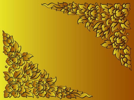 the golden flower thai style use as background or cardのイラスト素材
