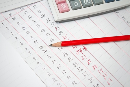 The paper on the table の写真素材