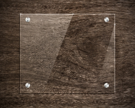 board glass on wood の写真素材