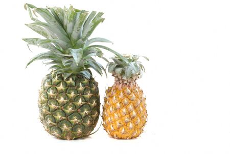 Fresh pineapple on isolate white backgroundの写真素材