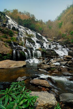 Mae Ya waterfall is tourist attraction in Chiang Maiの写真素材