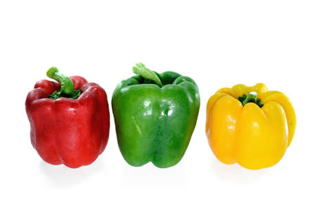 Fresh sweet pepper on isolate white backgroundの写真素材