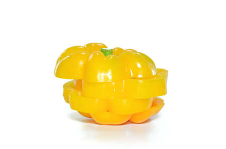 Fresh sweet pepper on isolate white backgroundの写真素材