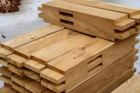 Component of Teak wood roof structureの写真素材