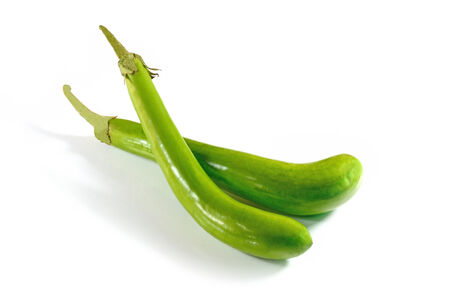 eggplants in white backgroundの写真素材