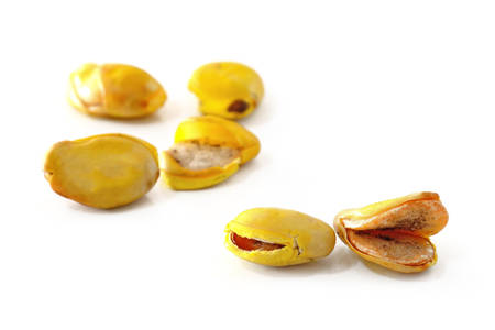 Soy bean snack arrange on white background