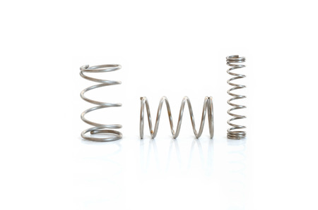 Metal springs on white backgroundの写真素材