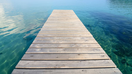 Jetty walkway into the seaの写真素材