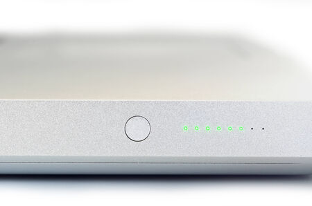 Power indicator side edge of laptop notebook computer.の写真素材