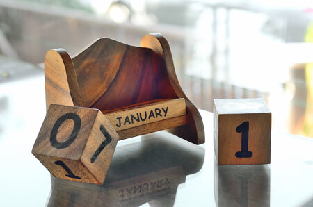 Timber wood calendar can change day,month and year decorate for home designの写真素材