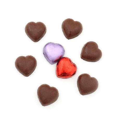 Valentines day background with Chocolate heart shapeの写真素材