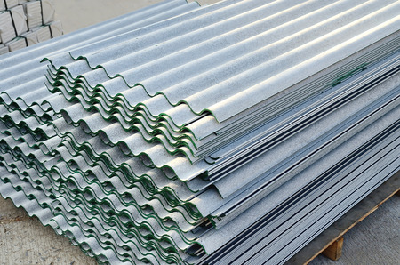 Corrugate gypsum roof sheet storage in warehouse