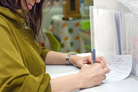 Submit papers on health checksの写真素材