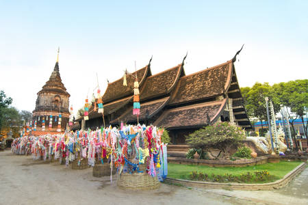 Old wooden and ancient temple of Wat Lok Molee Chiangmai Thailandのeditorial素材
