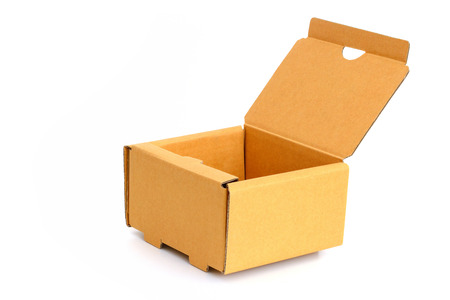 cardboard boxes on white background