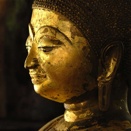 Face of Golden Buddha in Chiangmai Thailand