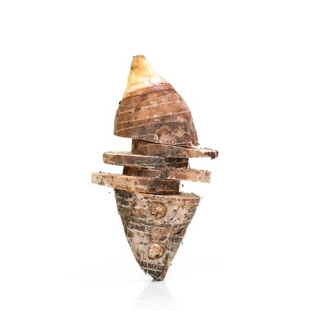 Beautiful Fresh Taro isolate on white backgroundの写真素材