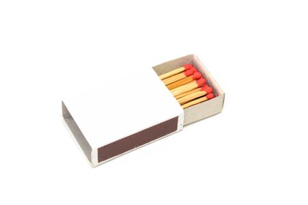 Box of matches isolated on white backgroundの写真素材