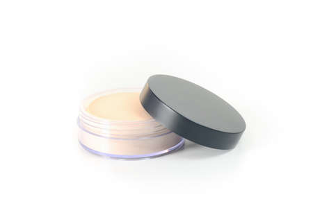 Makeup. Face powder, isolated on white background