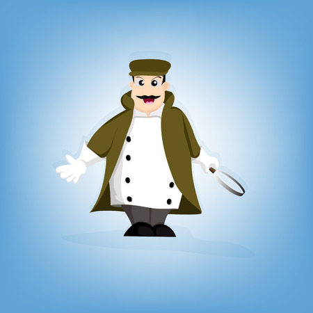 Detective character. character design - vector illustrationのイラスト素材