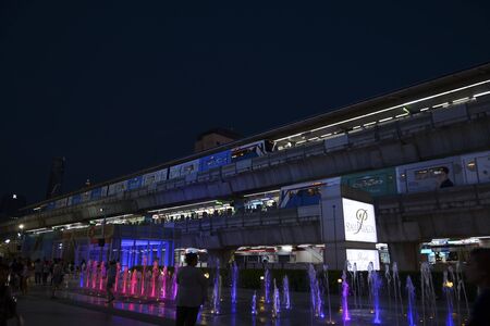 BANGKOK, THAILAND- MAY 1, 2017: Skytrain siam interchange station near Siam Paragon shopping mall in...