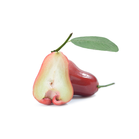 Tropical fruit ; Fresh roseapple isolated on white backgroundの写真素材