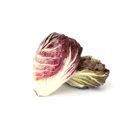Raw Organic Purple Radicchio Lettuce vegetable isolate on white backgroundの写真素材