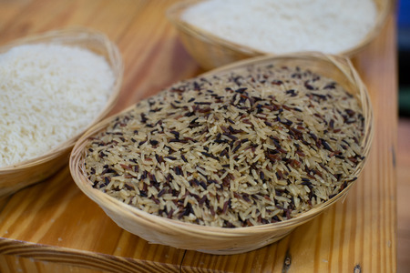 riceberry is a cross-bred unmilled rice possessing dark violet grain