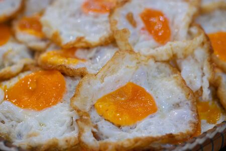 fried egg closeup for food background
