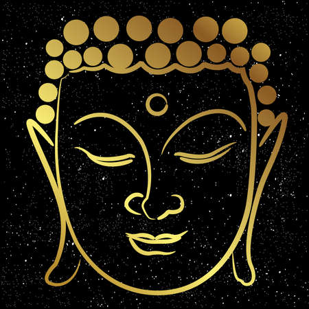 Buddha face in space and galaxyのイラスト素材
