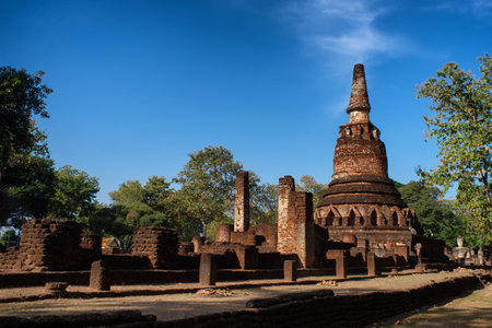 Ancient pagoda in Kamphaeng Phet Historical Park ,THailandのeditorial素材