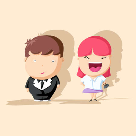 Businessman and Businesswoman ,Character cartoon designのイラスト素材