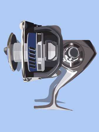 vector illustration, fishing reels are very suitable for fishing hobby mediaのイラスト素材