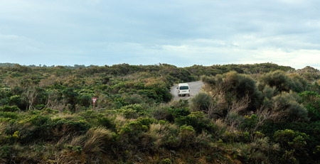 Driving on a windy dayの写真素材