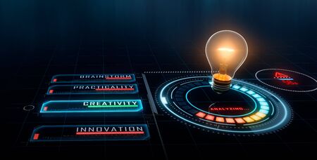 Light Bulb with Head-up Display (HUD)の写真素材