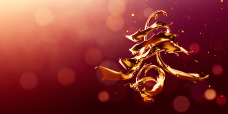 Chinese calligraphy "chun" (Foreign text means spring)の写真素材