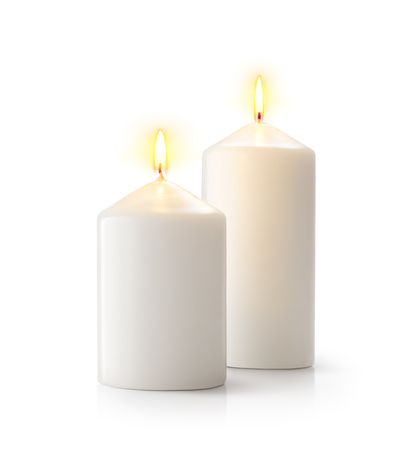 Candles isolated on white backgroundの写真素材