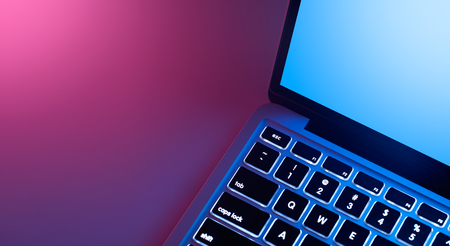 Computer, laptop with copy space