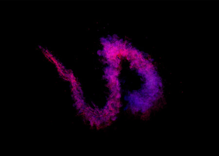 abstract powder over black background - 3D rendering