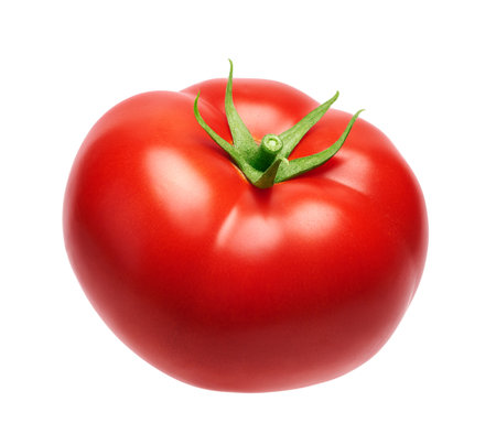 Fresh tomato isolated on white backgroundの写真素材