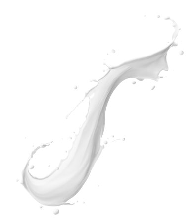 Milk or white liquid splash isolated on whiteの写真素材