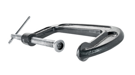 C-clamp or G-clamp isolated on white background - clipping path includedの写真素材