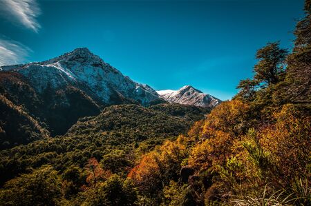Photograph of nature and mountains of the Andes mountain range of the American Continent. Spectacular.の写真素材
