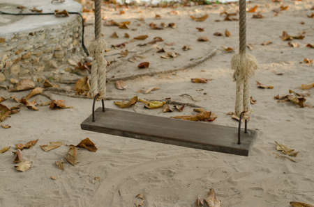 wood swingの写真素材