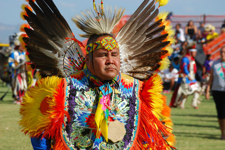 Scottsdale, AZ, USA - November 1, 2014: 28th Annual Red Mountain Eagle Pow Wow celebrated at the Salt River Pima - Maricopa Indian Community. Nations from all over the US and Canada danced and sang. Editorial use. Taken 11/1/2014のeditorial素材