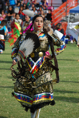 Scottsdale, AZ, USA - November 1, 2014: 28th Annual Red Mountain Eagle Pow Wow celebrated at the Salt River Pima - Maricopa Indian Community. Nations from all over the US and Canada danced and sang. Editorial use. Taken 11/1/2014のeditorial素材