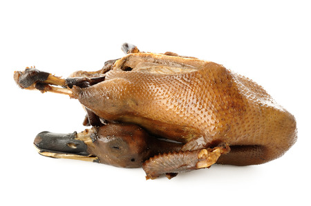 stewed duck on white backgroundの写真素材