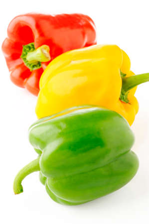 peppers on white backgroundの写真素材